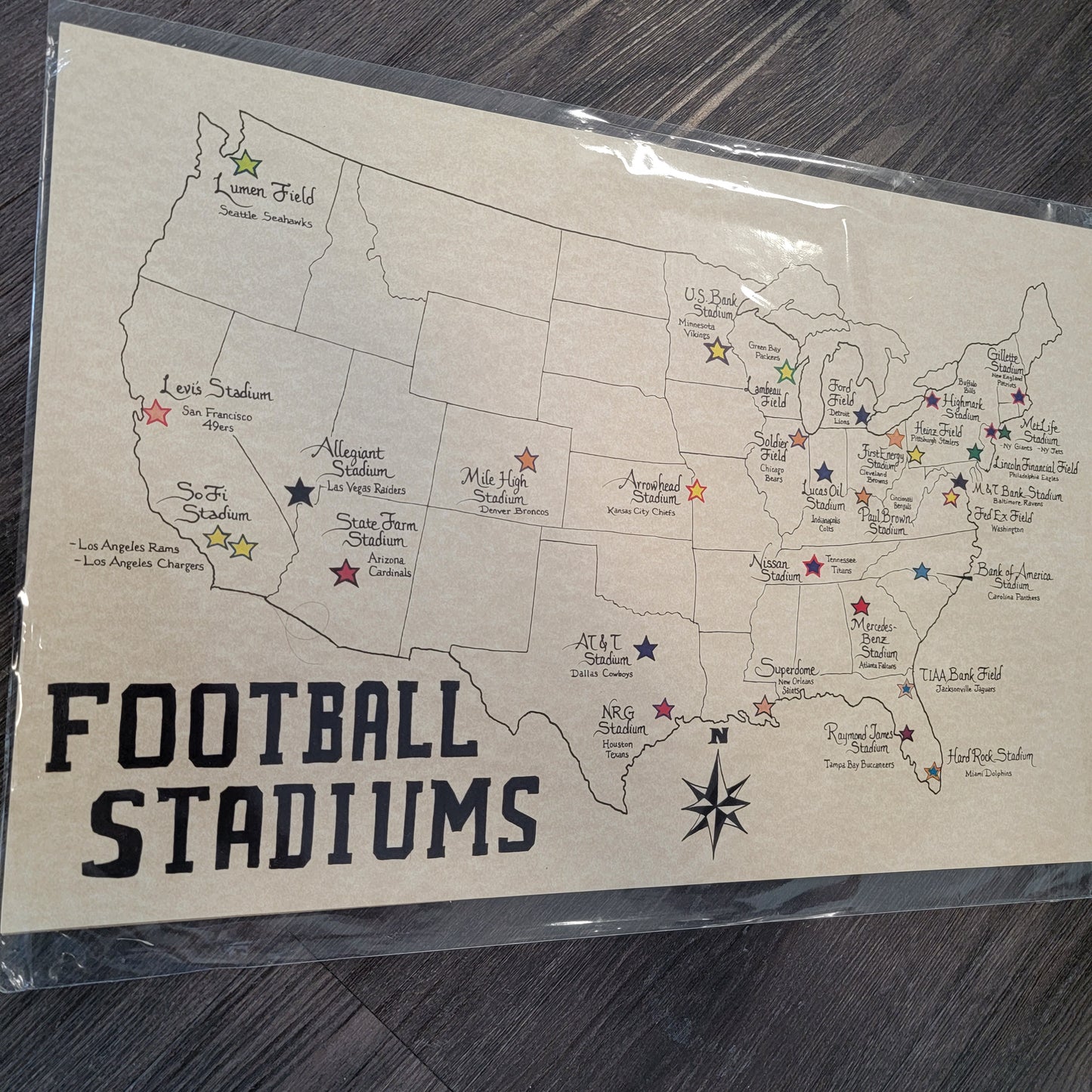 US Football Stadiums Map