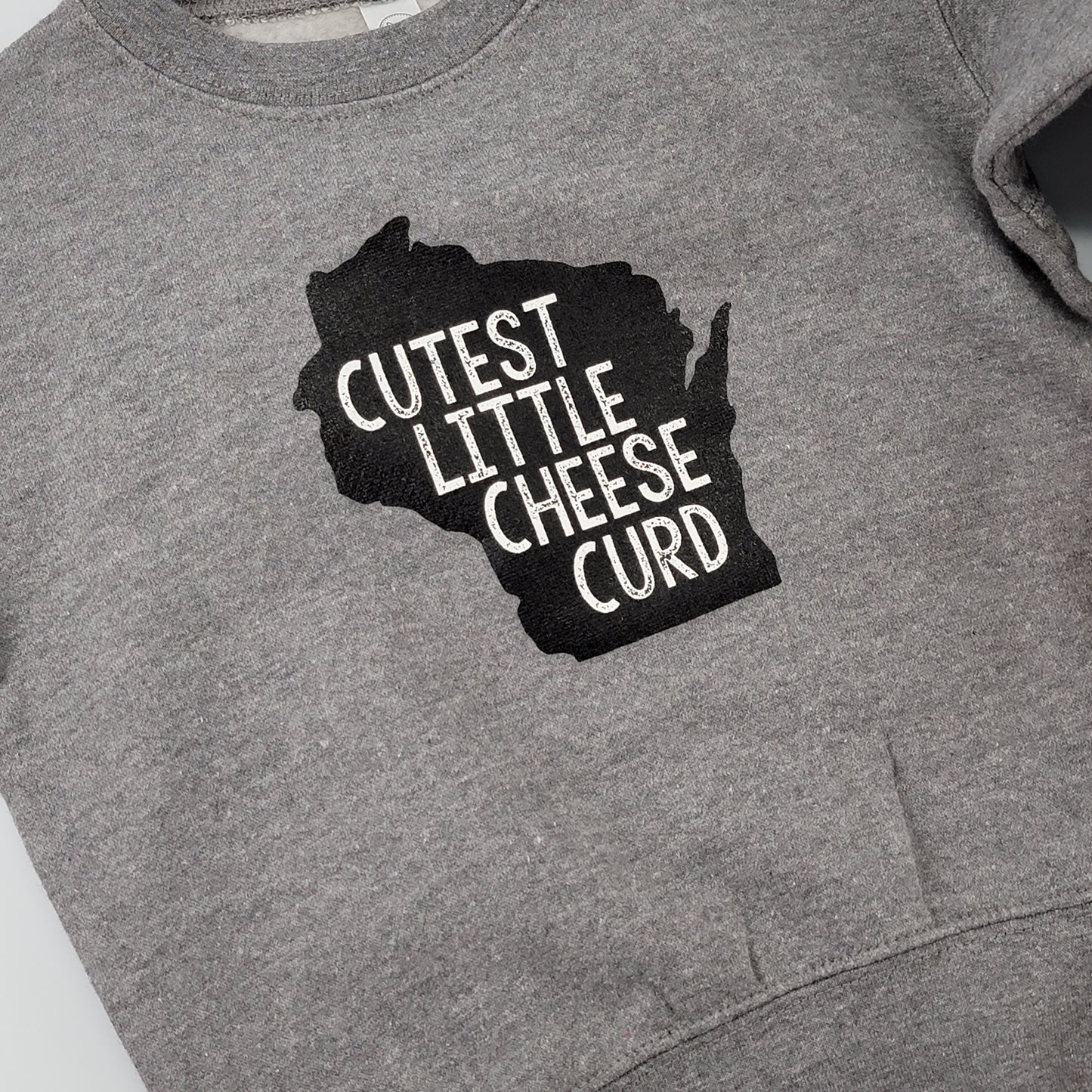 Cutest Little Cheese Curd Toddler Sweatshirt Grey color