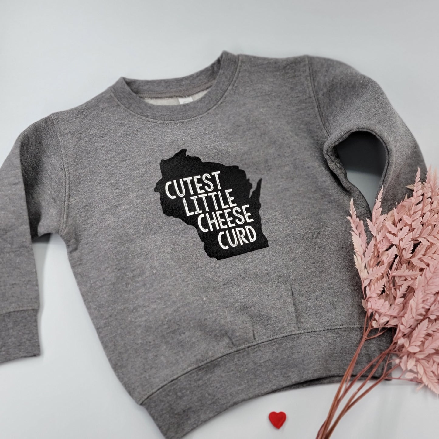 Cutest Little Cheese Curd Toddler Sweatshirt Grey color