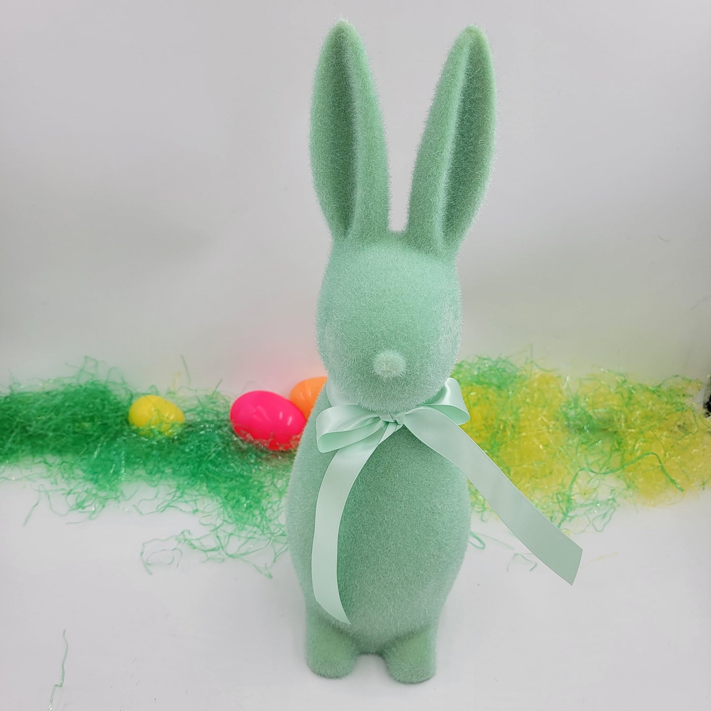 Flocked Large Button Nose Bunny - Glitterville