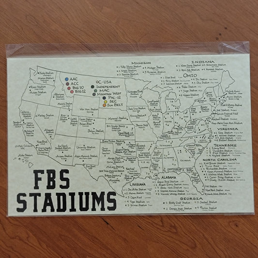 USA FBS stadium map