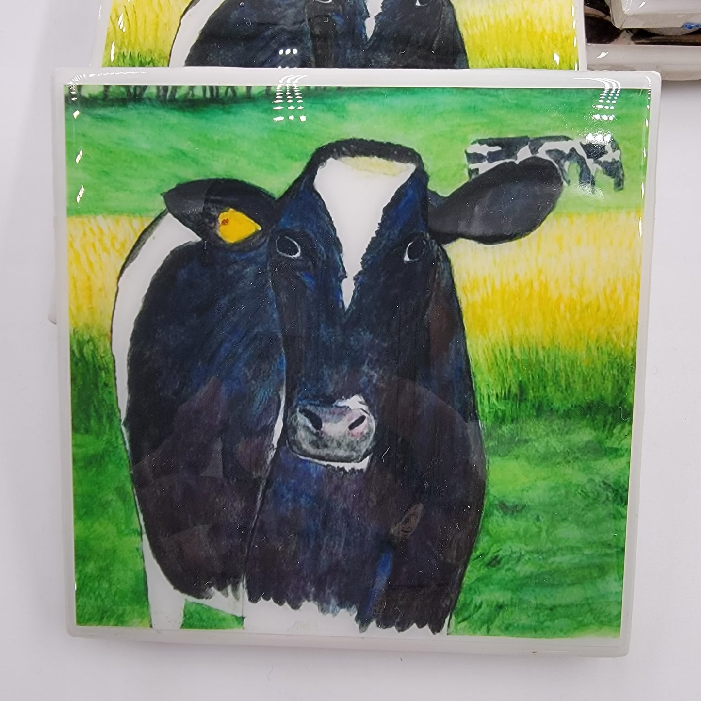 Watercolor Painted Tile Coasters - Nature