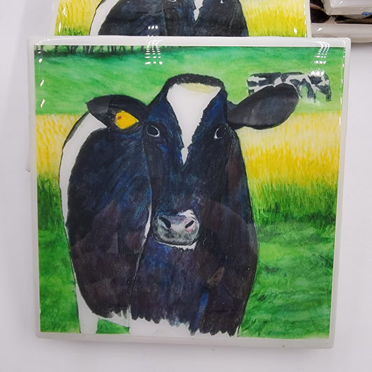 Watercolor Painted Tile Coasters - Nature