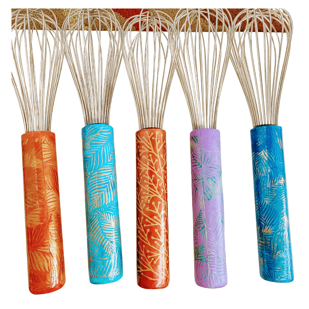 Kitchen Hand Whisk - Handmade Marble Clay Art