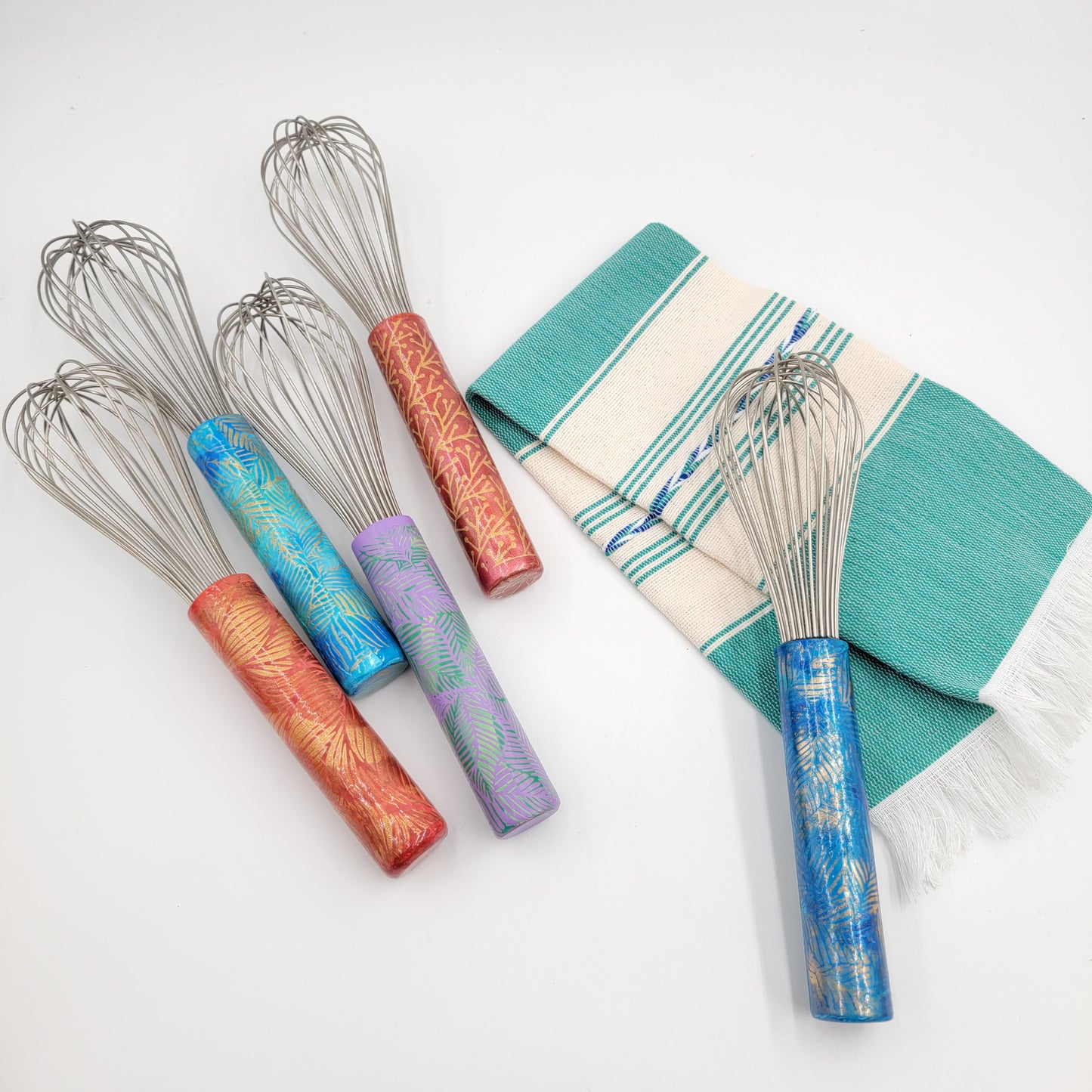 Kitchen Hand Whisk - Handmade Marble Clay Art