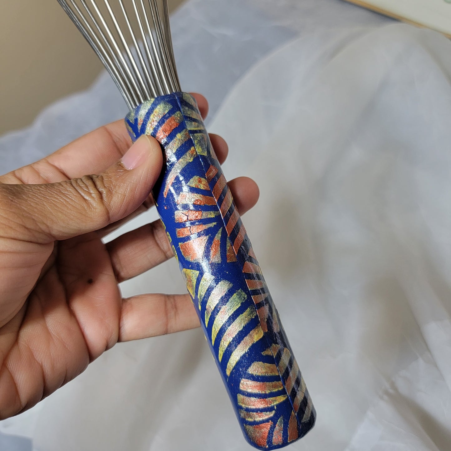 Kitchen Hand Whisk - Handmade Marble Clay Art