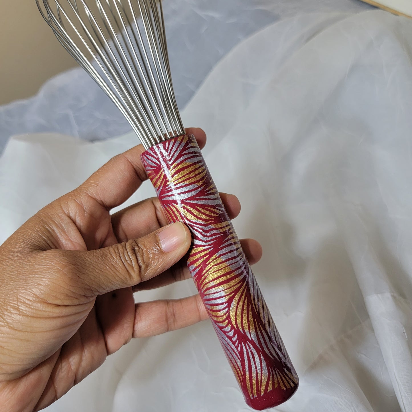 Kitchen Hand Whisk - Handmade Marble Clay Art