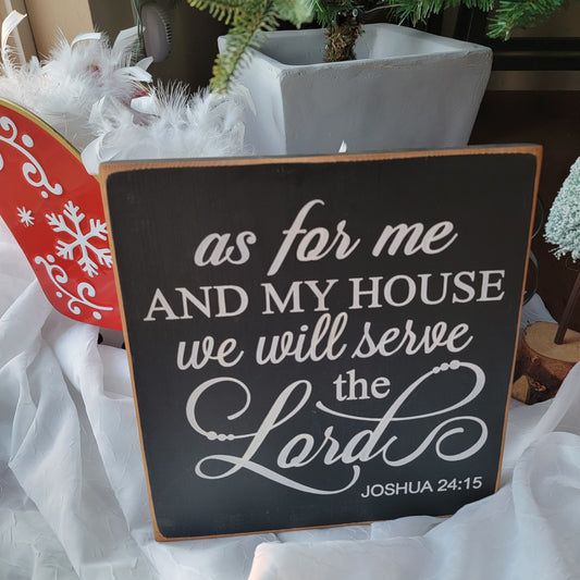 As for me and my house we will serve the Lord Wooden sign