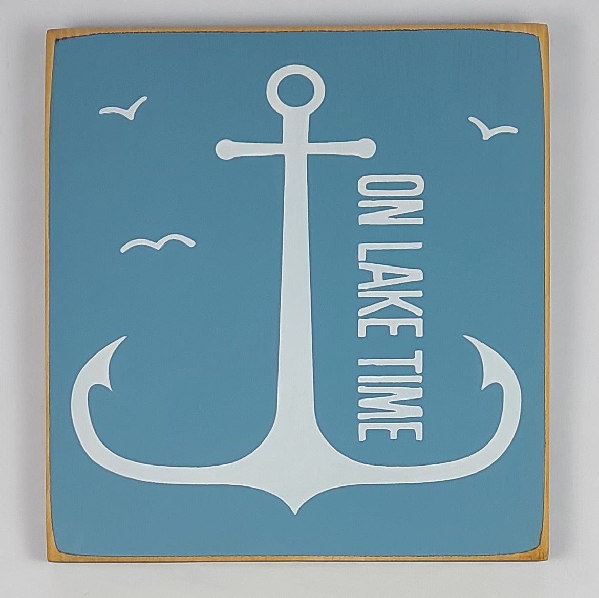 Lake Time Anchor Wooden Sign