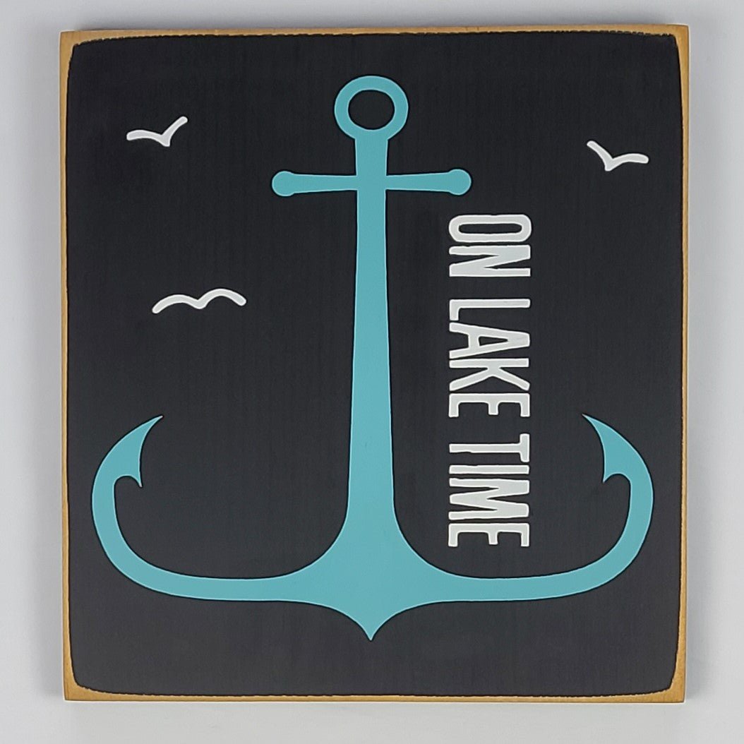 Lake Time Anchor Wooden Sign