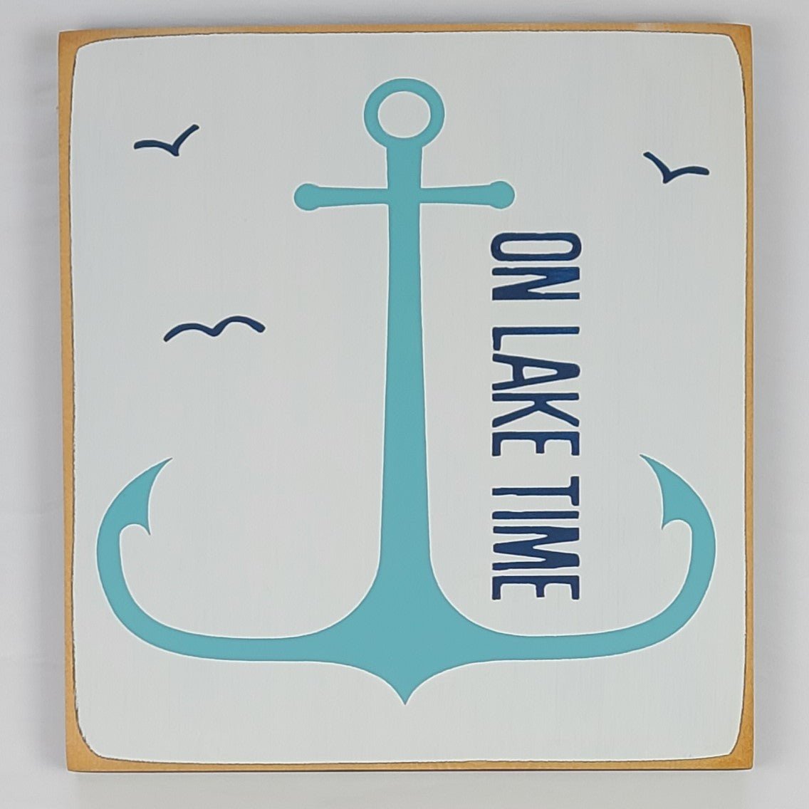 Lake Time Anchor Wooden Sign