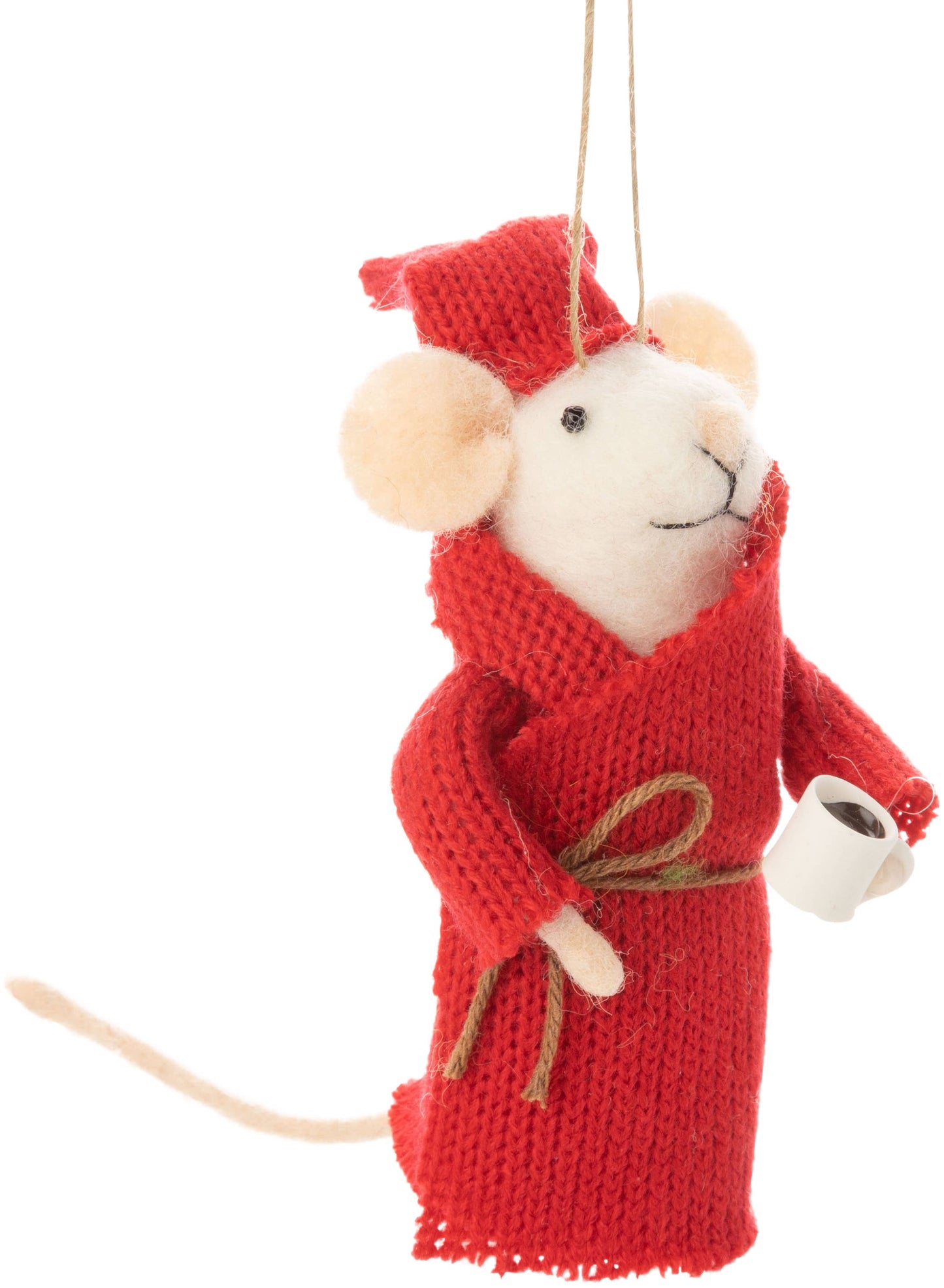 Felt Mouse With Coffee