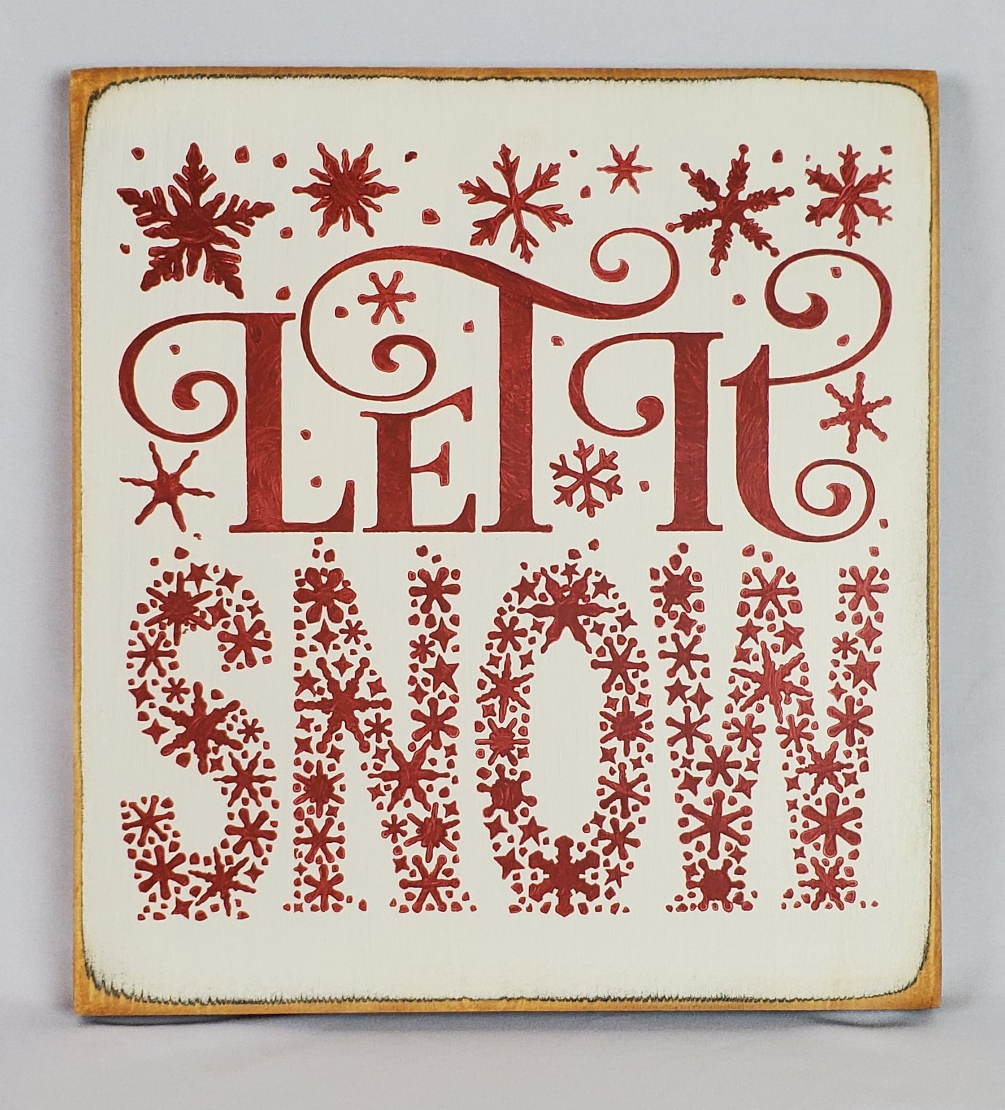 Let it snow wood sign