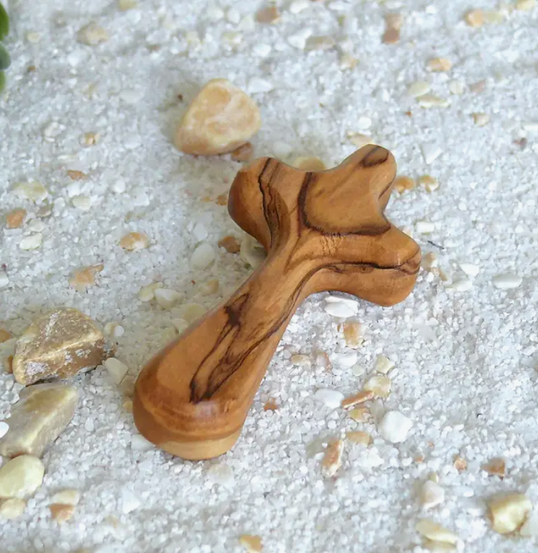 Olive wood Hand comfort Cross