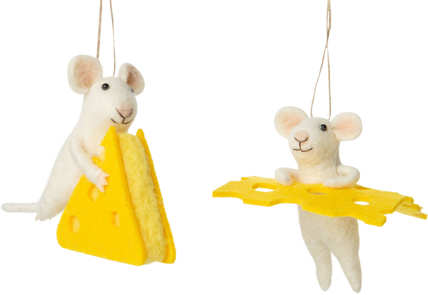 Felt Mouse With Cheese - Ornament