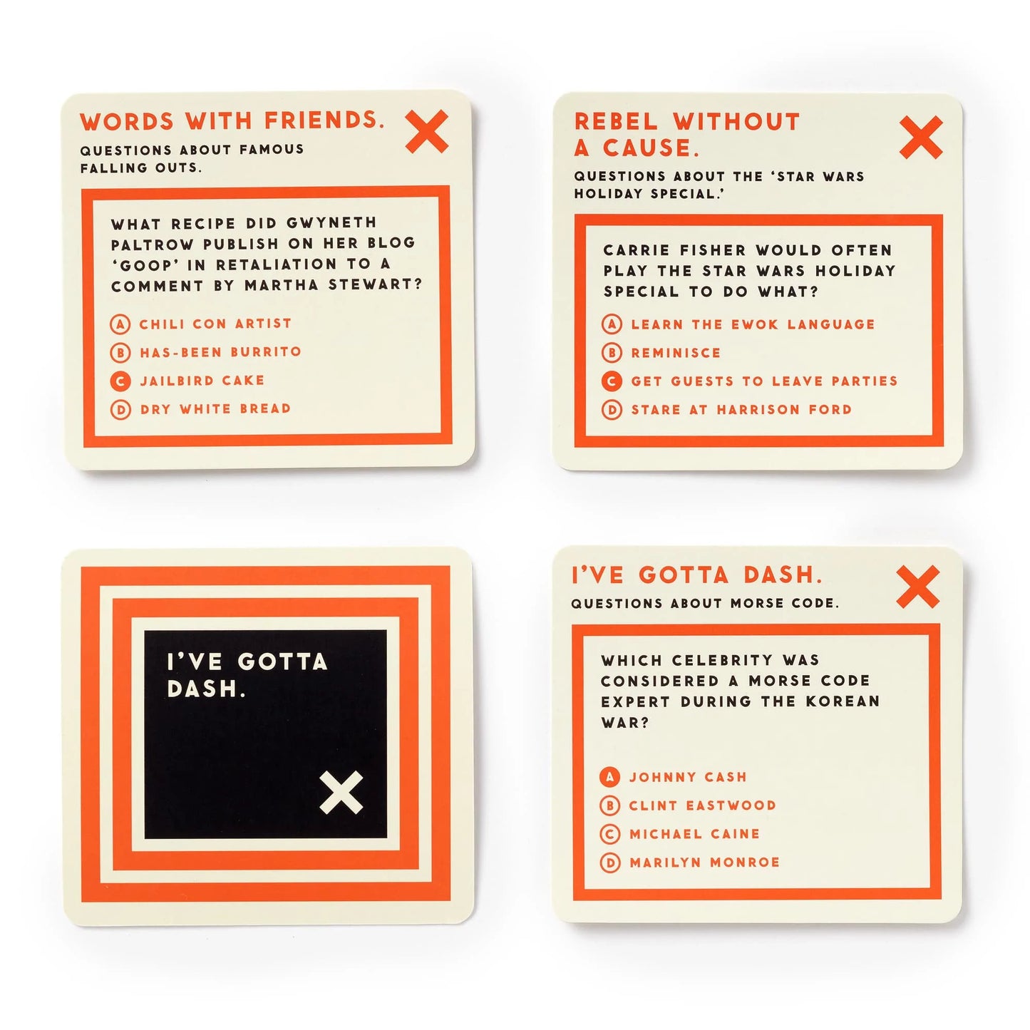 trivia game card set