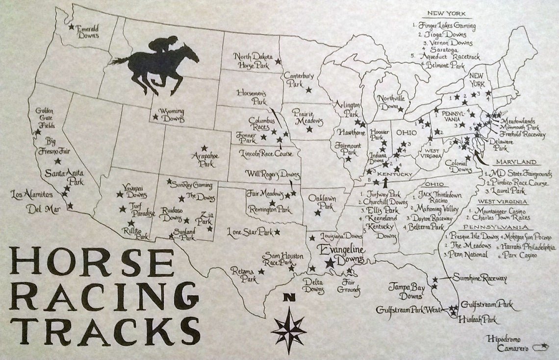 U.S Horse racing map