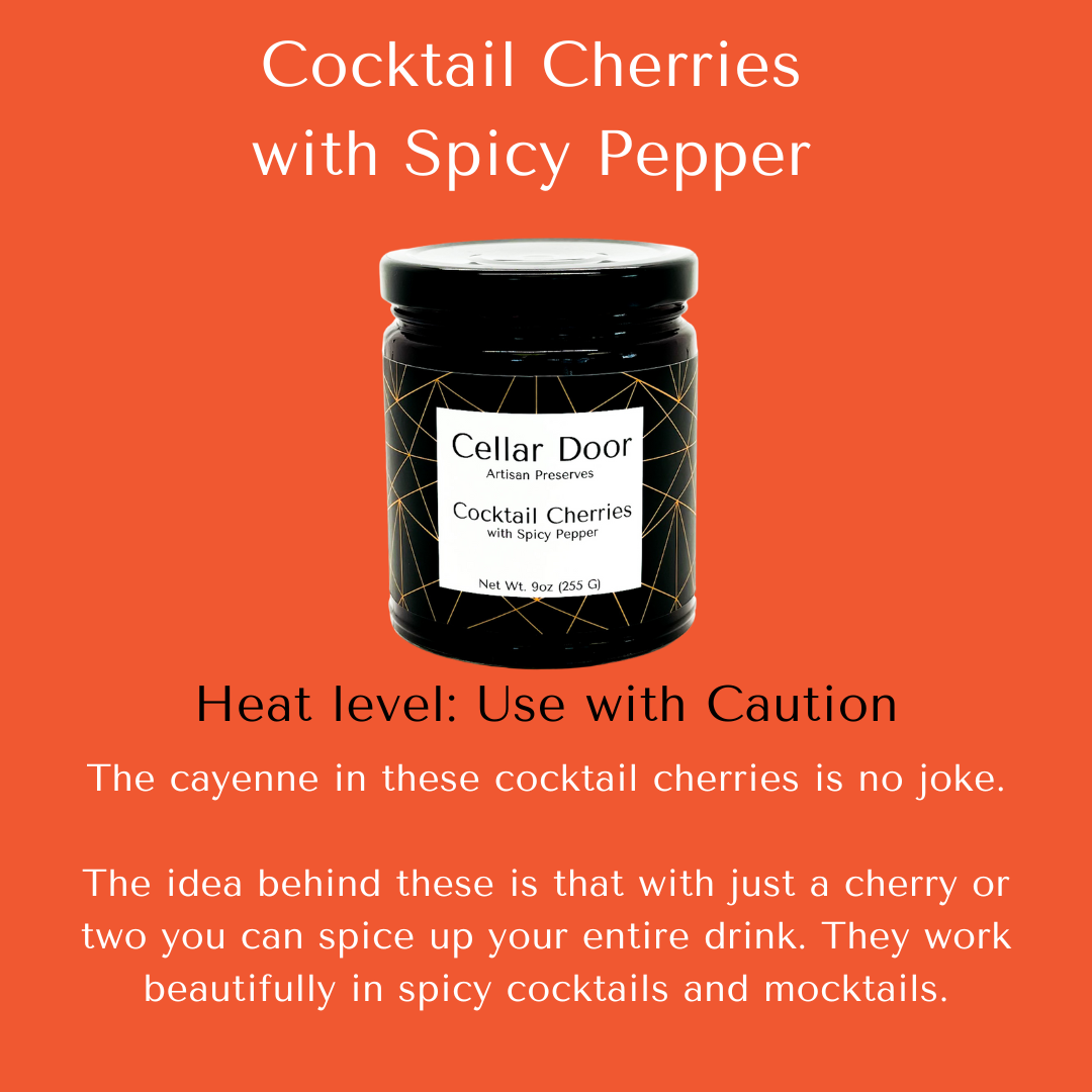 Cocktail Cherries with Spicy Pepper, perfect for gourmet gift boxes and curated gift boxes (lifestyle photo)