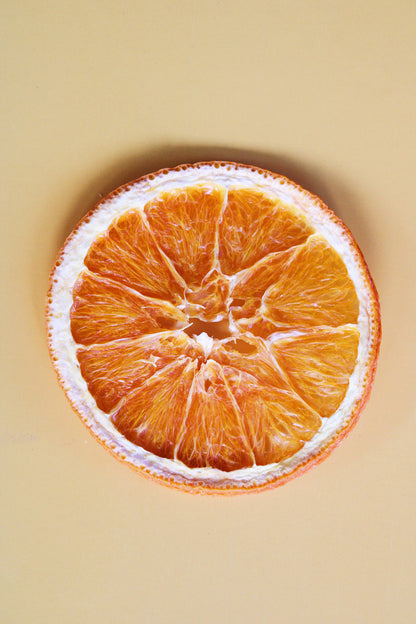 Dehydrated Orange Wheels, perfect for gourmet gift boxes and curated gift boxes (styled in a curated gift box)