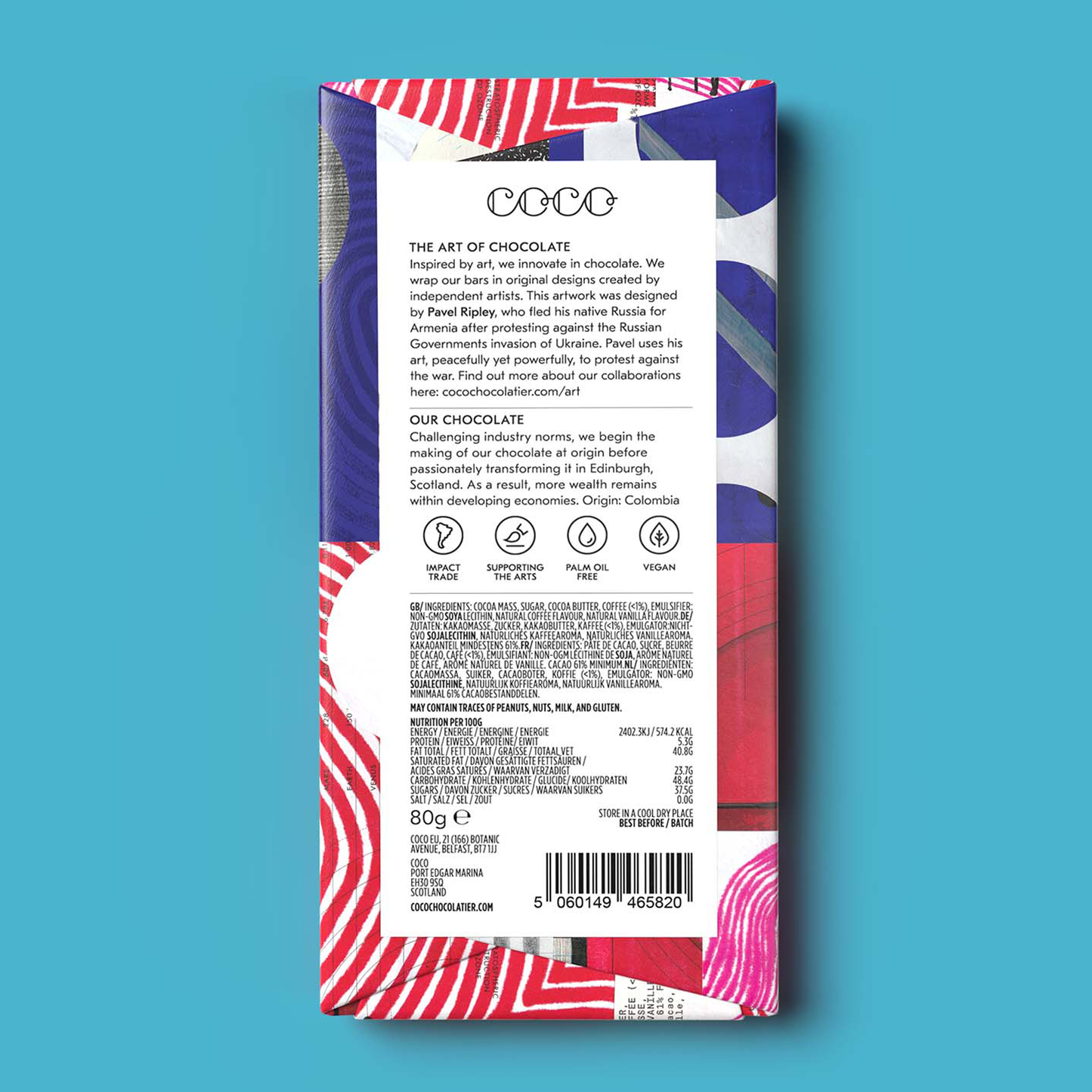 Cold Brew Coffee Dark Chocolate Bar from Coco