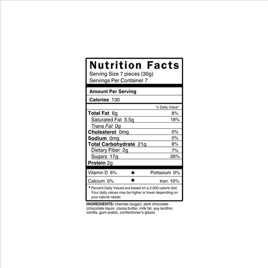 Door County Montmorency cherries dipped in creamy milk chocolate