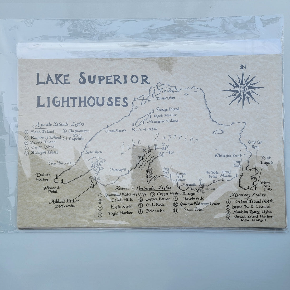 Lake Superior Lighthouses -Map