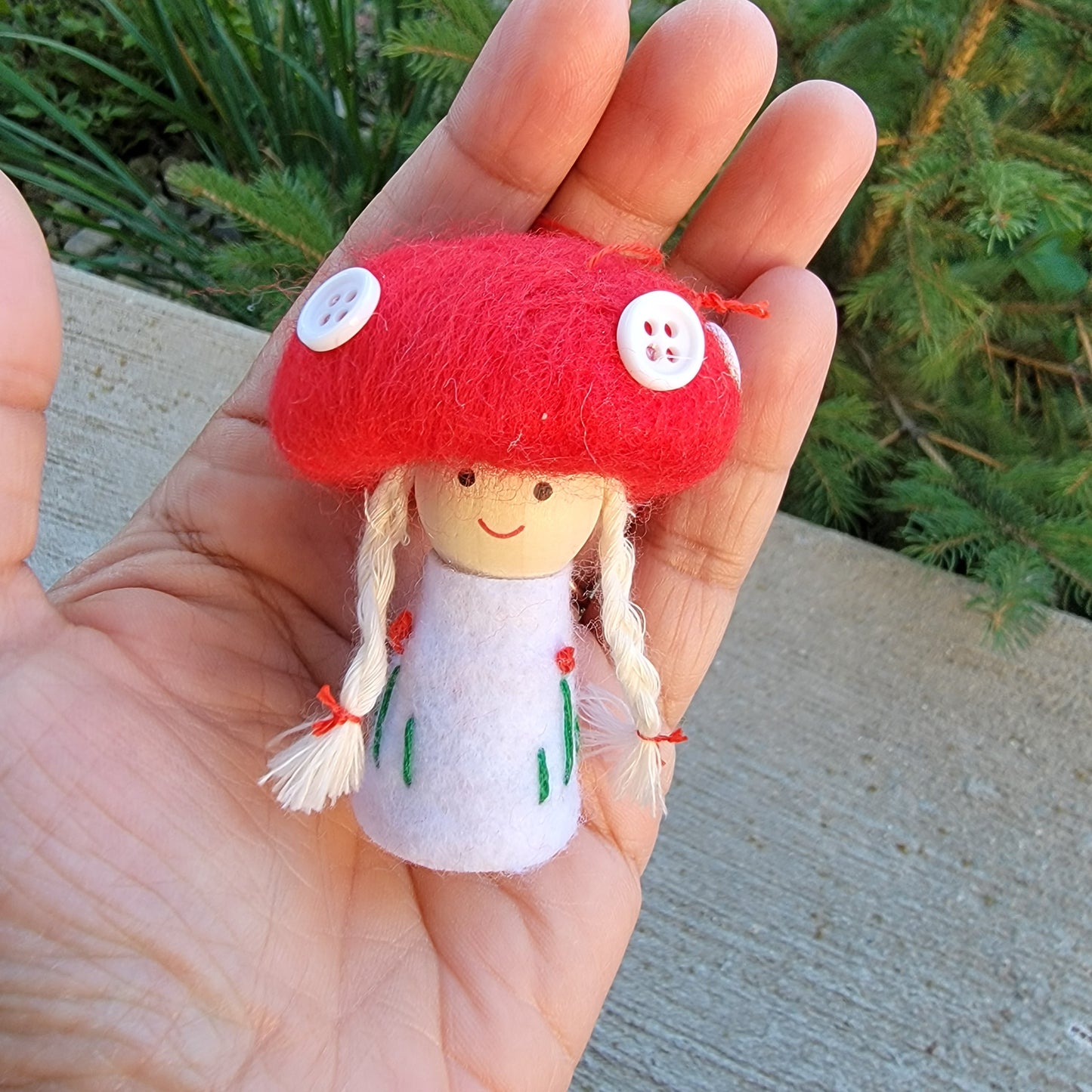 Felt Mushroom Girl Ornament