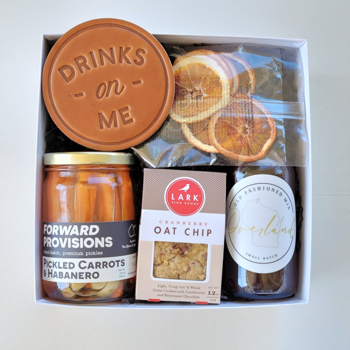 Artisanal Gift Box: Drinks, Snacks & Coaster Set
