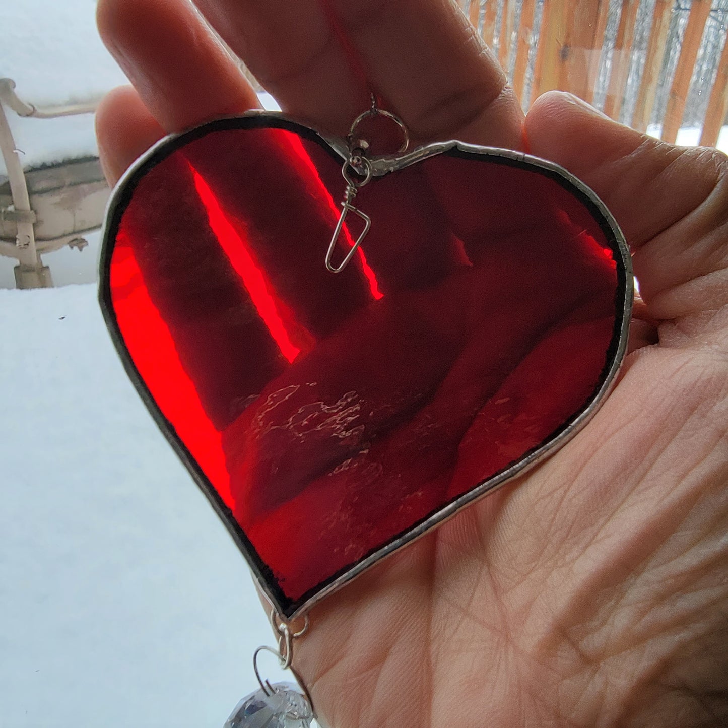 Red Stained Glass Heart