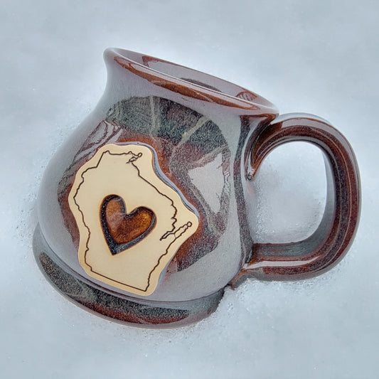Wisconsin made coffee mug pottery