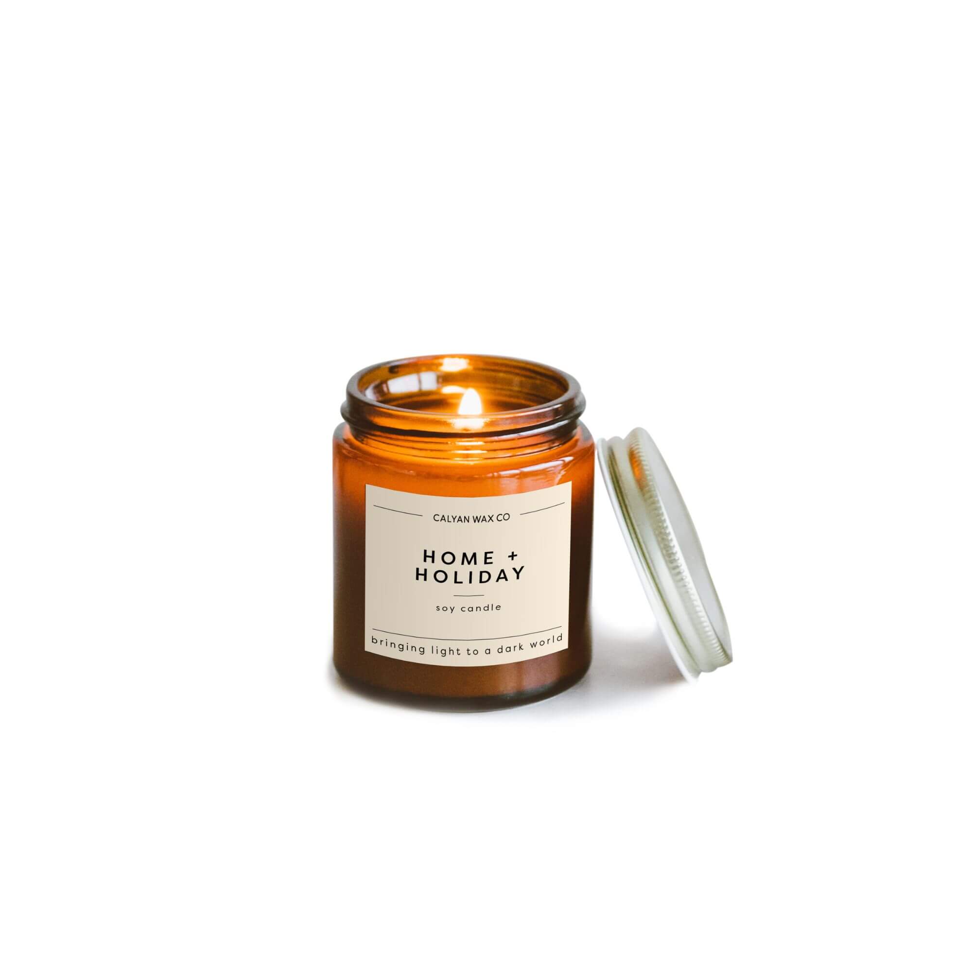 Home/Holiday - Mini Amber Jar Soy Candle — hand-poured scented candle, perfect for holiday gifts