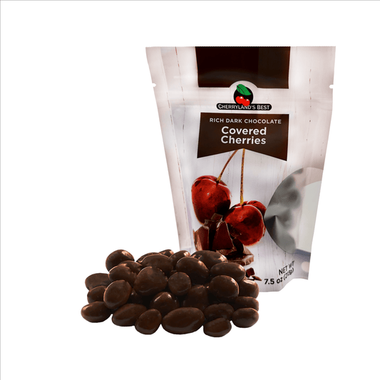 Door County Montmorency cherries dipped in creamy milk chocolate. A perfect balance of sweet and tart — handmade in Wisconsin.