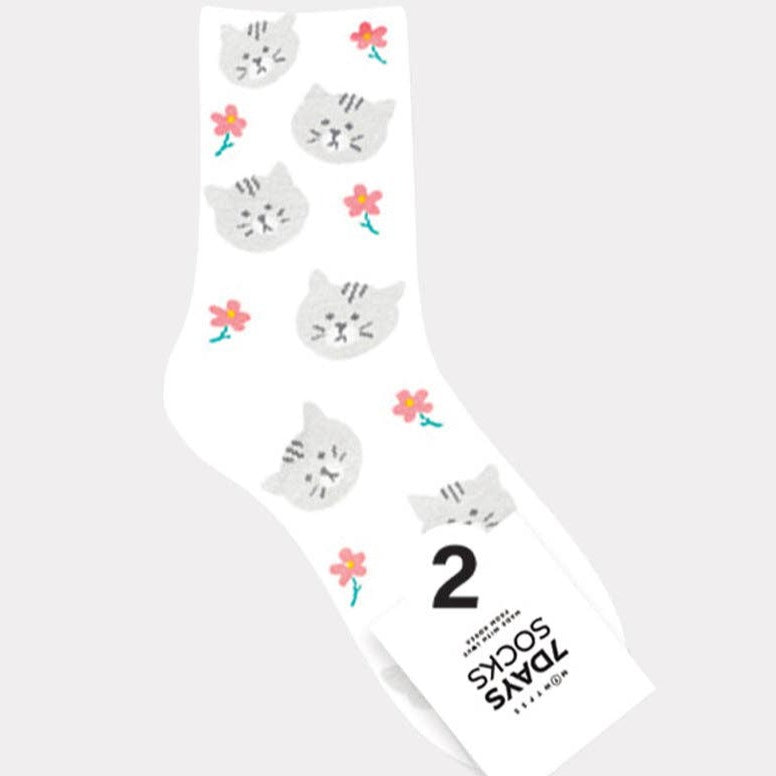 flower cat socks