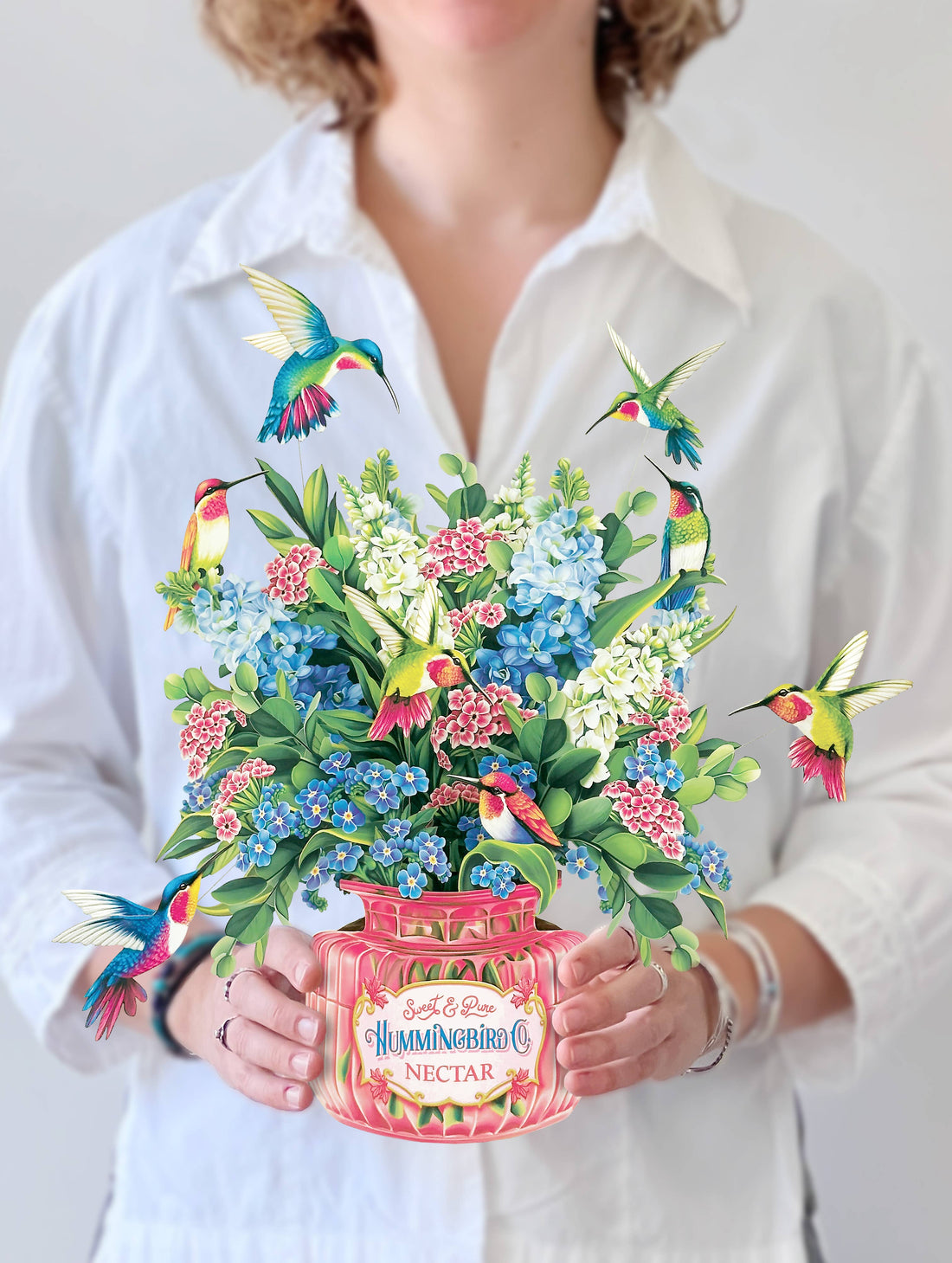 Hummingbird Oasis Pop-up Greeting Card, perfect for curated gift boxes and Build a Box gifting