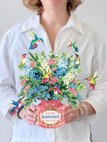 Hummingbird Oasis Pop-up Greeting Card, perfect for curated gift boxes and Build a Box gifting