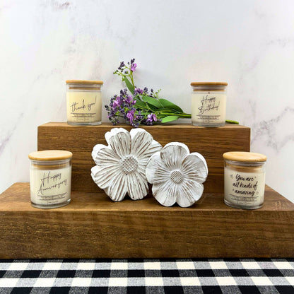 Happy Anniversary Gift Candle — hand-poured scented candle, perfect for anniversary gifts (front view)