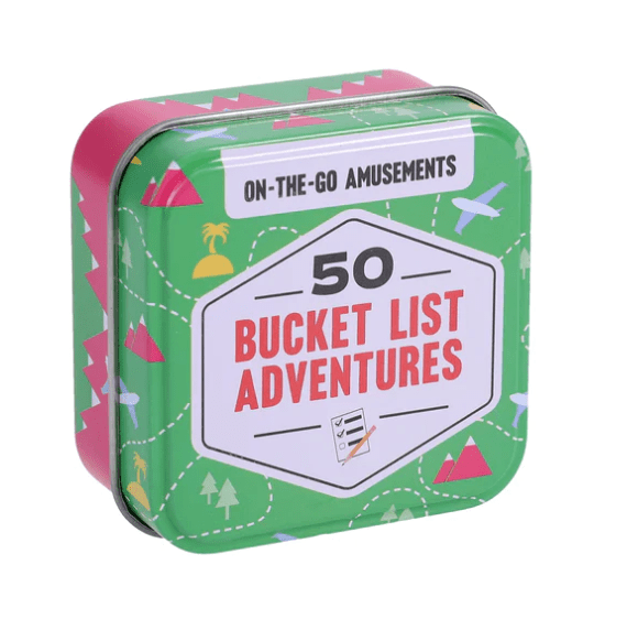 50 Bucket List Adventures Game Tin — playful card game, perfect for curated gift boxes and Build a Box gifting