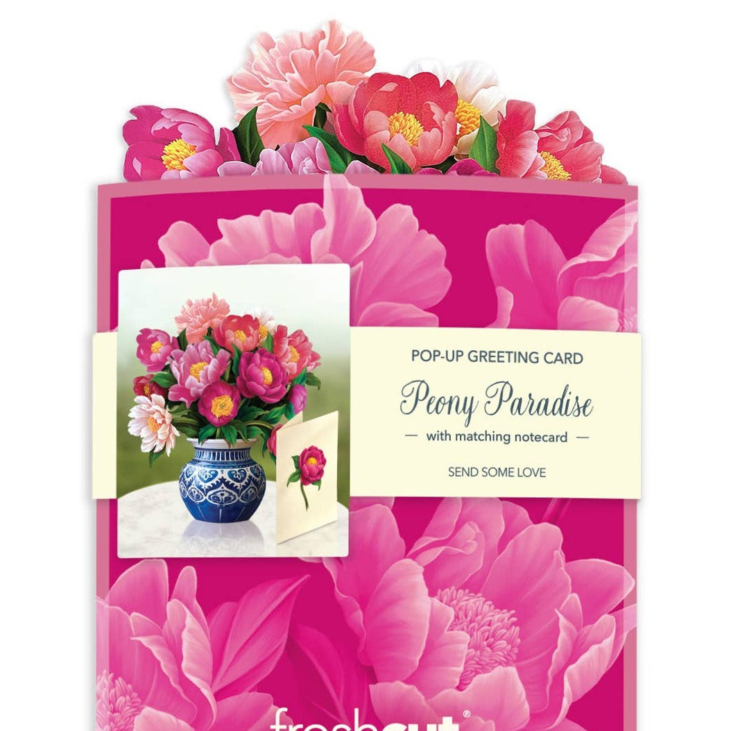 Mini Peony Paradise Pop-up Greeting Card fresh cut paper