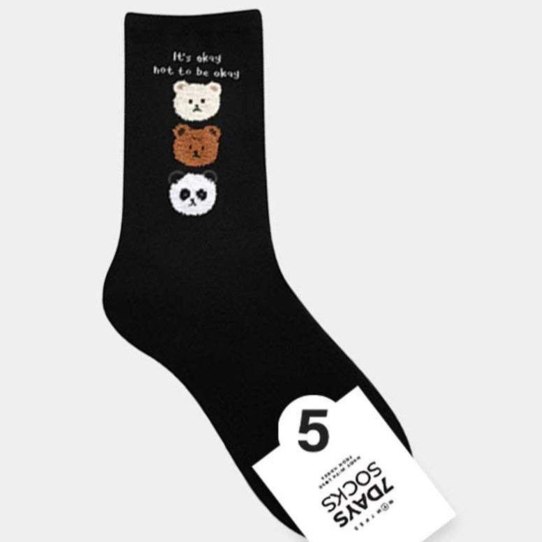 It's Okay Not to Be Okay three bear socks