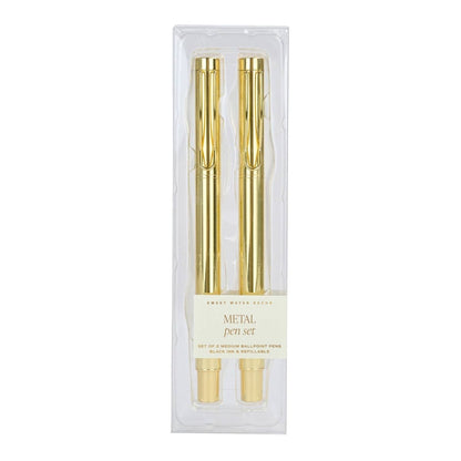 Gold Metal Pen Set - category:Home &amp; Decor - 