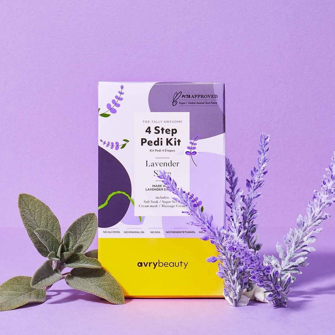 Lavender Sage 4 Step Pedi Kit, perfect for gifts for her and curated gift boxes