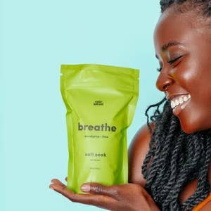 Breathe Bath Salt Soak – Relax &amp; Refresh, perfect for gifts for her and curated gift boxes (lifestyle photo)