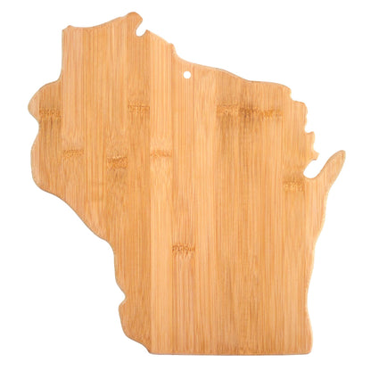 Wisconsin State-Shaped Bamboo Serving &amp; Cutting Board