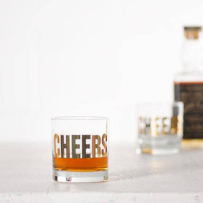 Cheers Old Fashioned Glasses, perfect for gifts for him and curated gift boxes