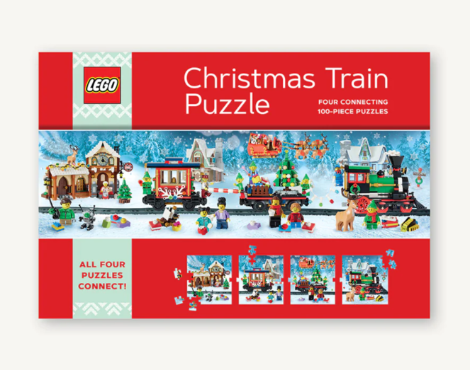 Lego Christmas train puzzle 4 100 piece puzzle