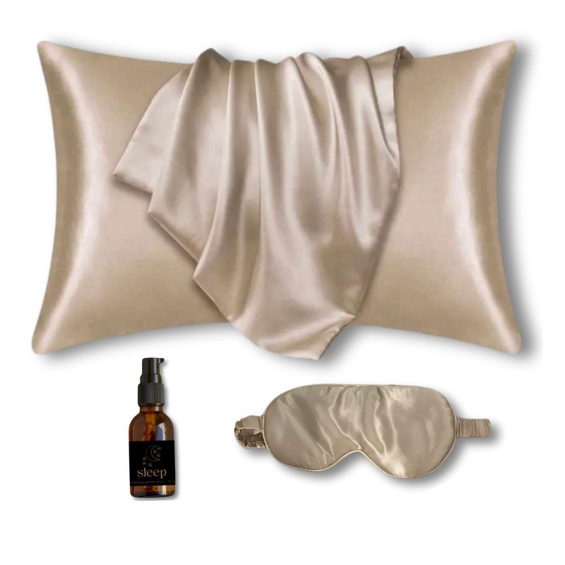 Premium sleep gift box for weddings, Mother’s Day, retreats, and corporate gifting with silk pillowcase, eye mask, and calming mist