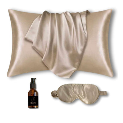 Premium sleep gift box for weddings, Mother’s Day, retreats, and corporate gifting with silk pillowcase, eye mask, and calming mist