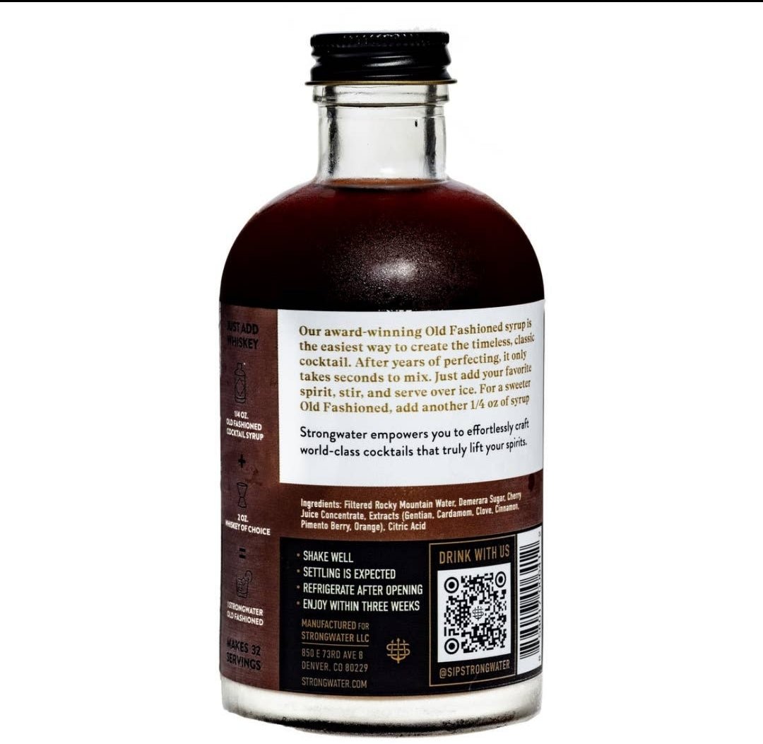 Old Fashioned Cocktail Syrup Original, perfect for gifts for him and curated gift boxes (alternate angle)
