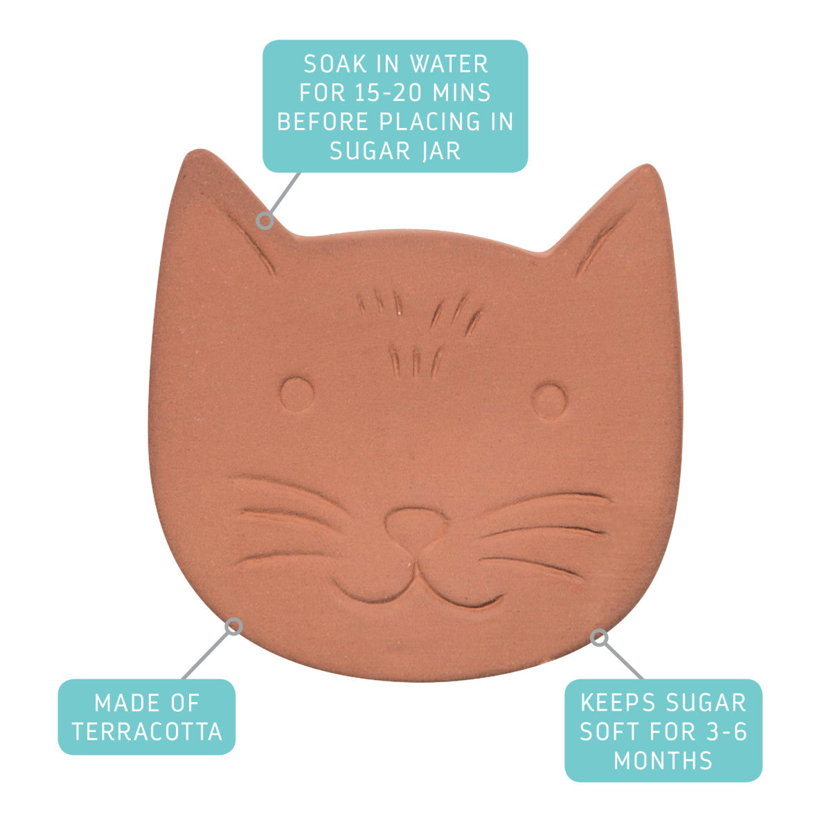 Calvin Cat Terracotta Sugar Saver