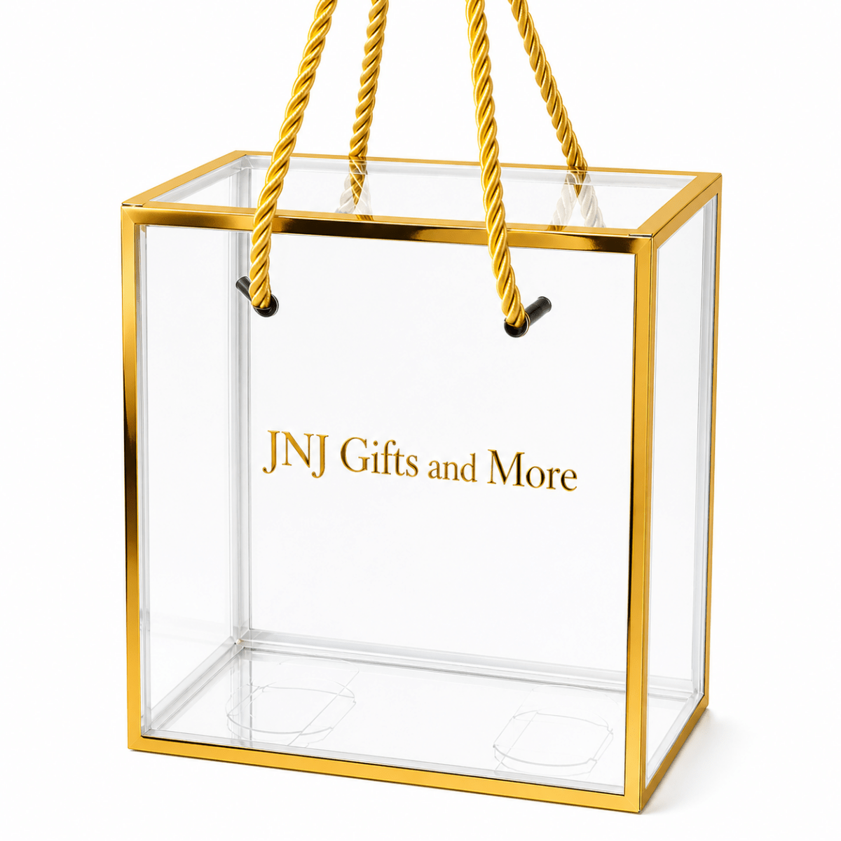 Transparent Gift Box With Gold Trim - 